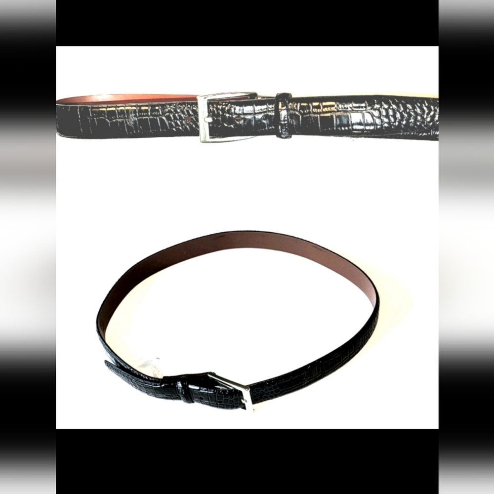 Black Alligator Embossed Calfskin